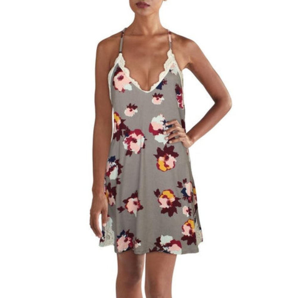 NEW Laundry by Shelli Segal Floral Coquette Y2K 90s Slip Dress Chemise Sz M NWT